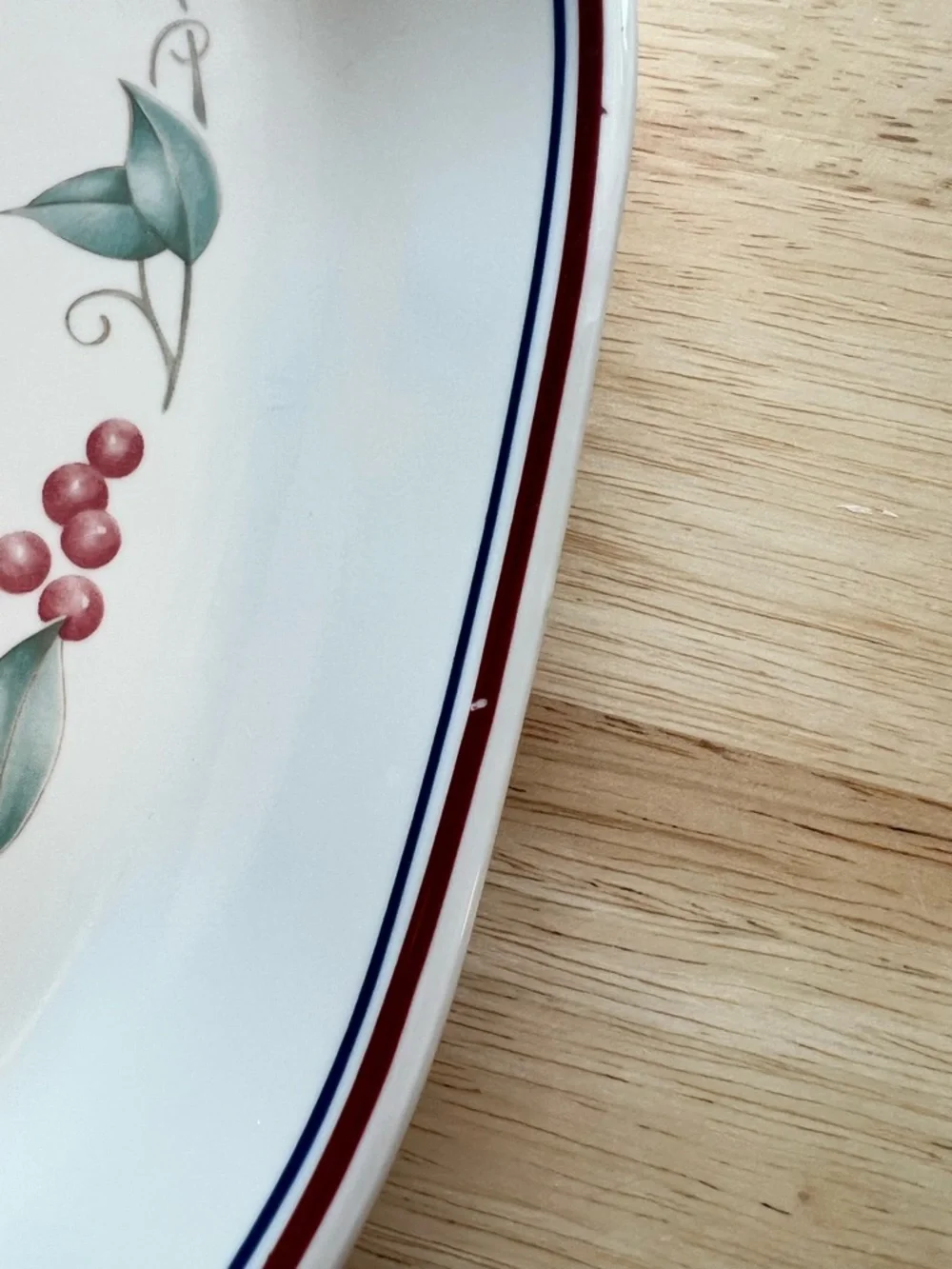 Corelle Abundance Serving Platter with Fruit Wreath and Red-Blue Rim